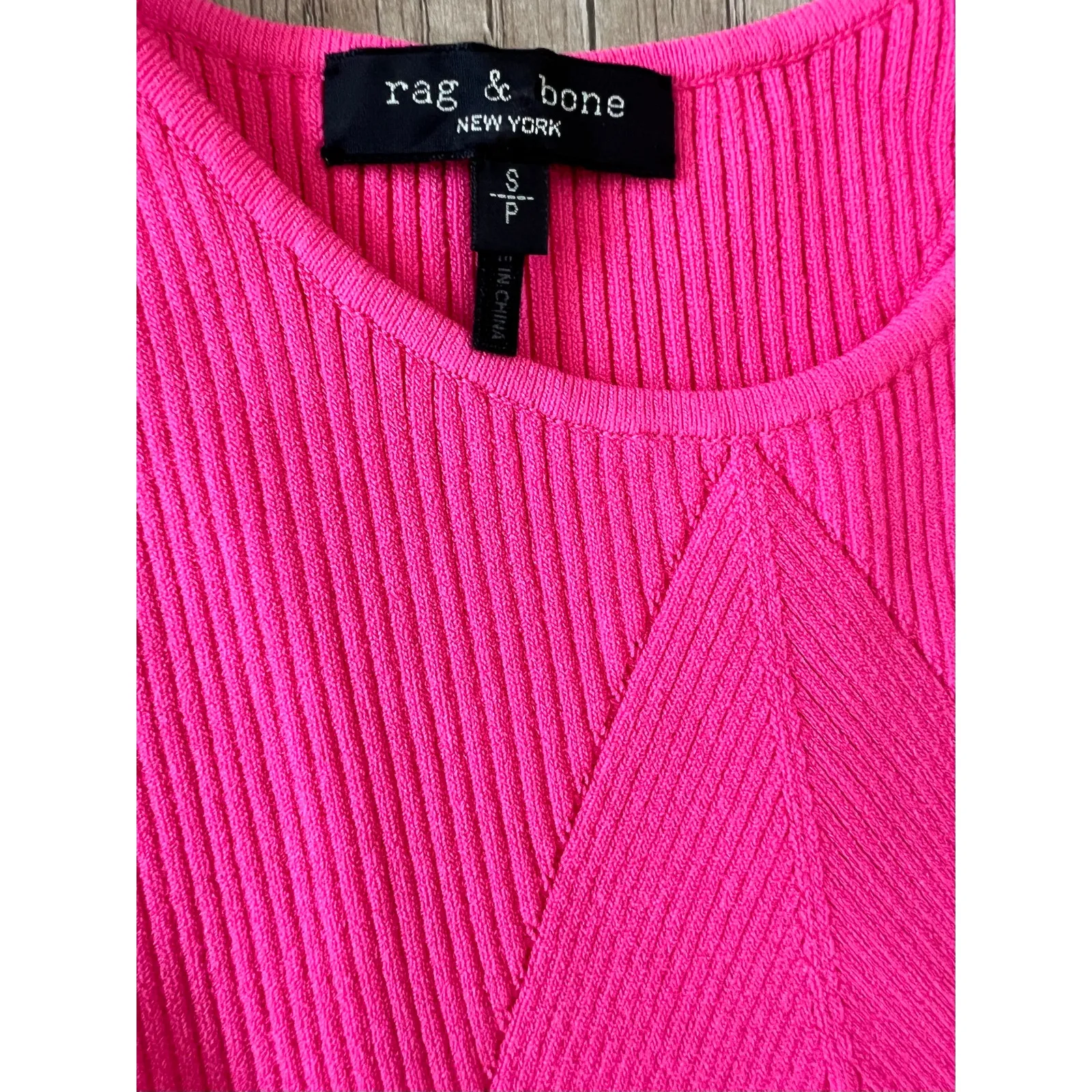 Rag & Bone Asher Rib Tank Dress Bubblegum Pink Barbie Small Stretchy Bodycon - Image 7