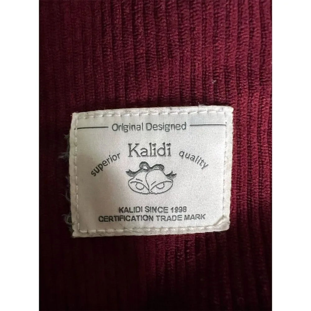 Women's Burgundy Corduroy Tote Bag with Zipper Closure Red - Image 2