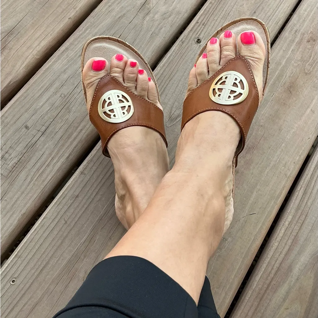 Rialto Women's Sandals with Gold Accent🌼 Brown Size 8.5 - Image 2