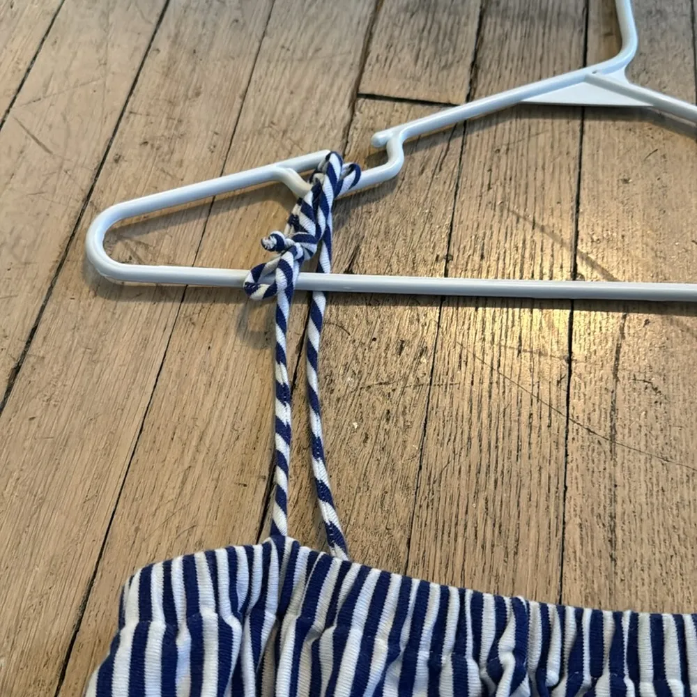 MDS Stripes Blue & White Striped Crop Top Size 0 - Image 3