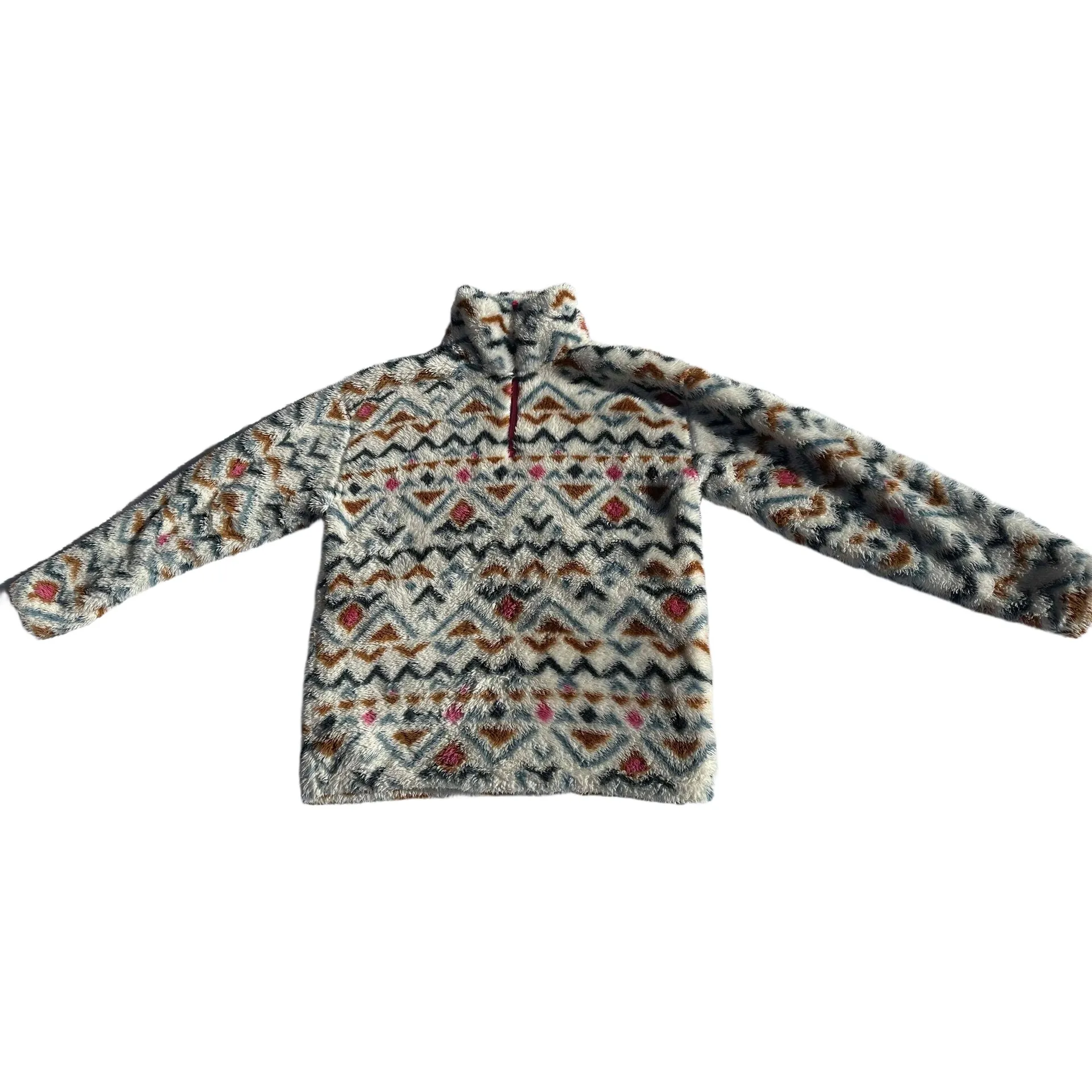 Eddie Bauer Sherpa Fleece Pullover Jacket Quarter Zip Multi Color Women's Size S - Image 3