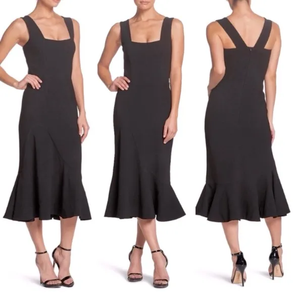 Monica Tea Length Trumpet Dress - Image 2