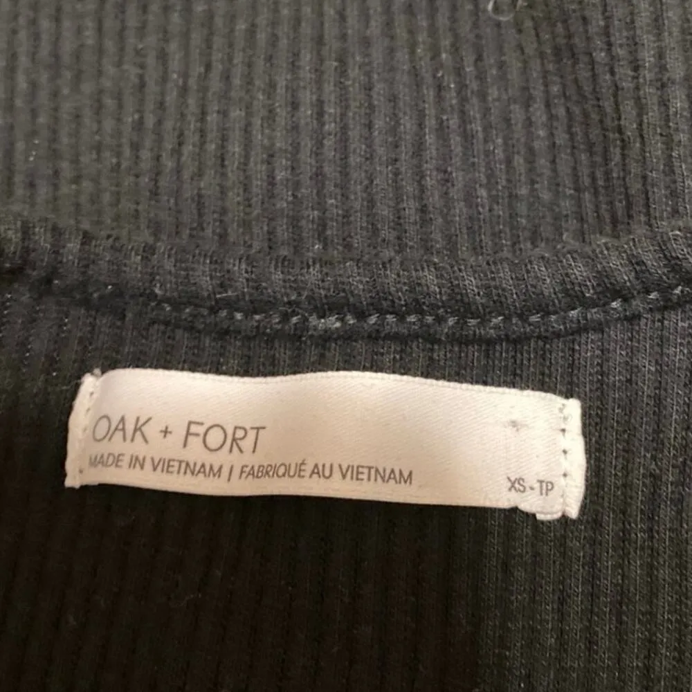 Oak + Fort Black Ribbed Knit Sleeveless High Neck Racerback Tank Top Size XS - Image 3