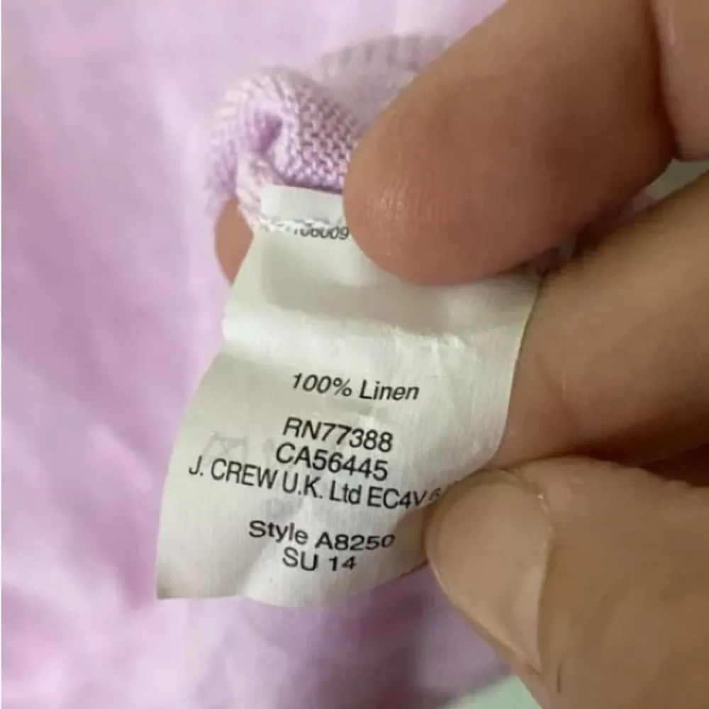 EUC J CREW Linen High-Low Hem Sweater Pink purple color sz S - Image 6