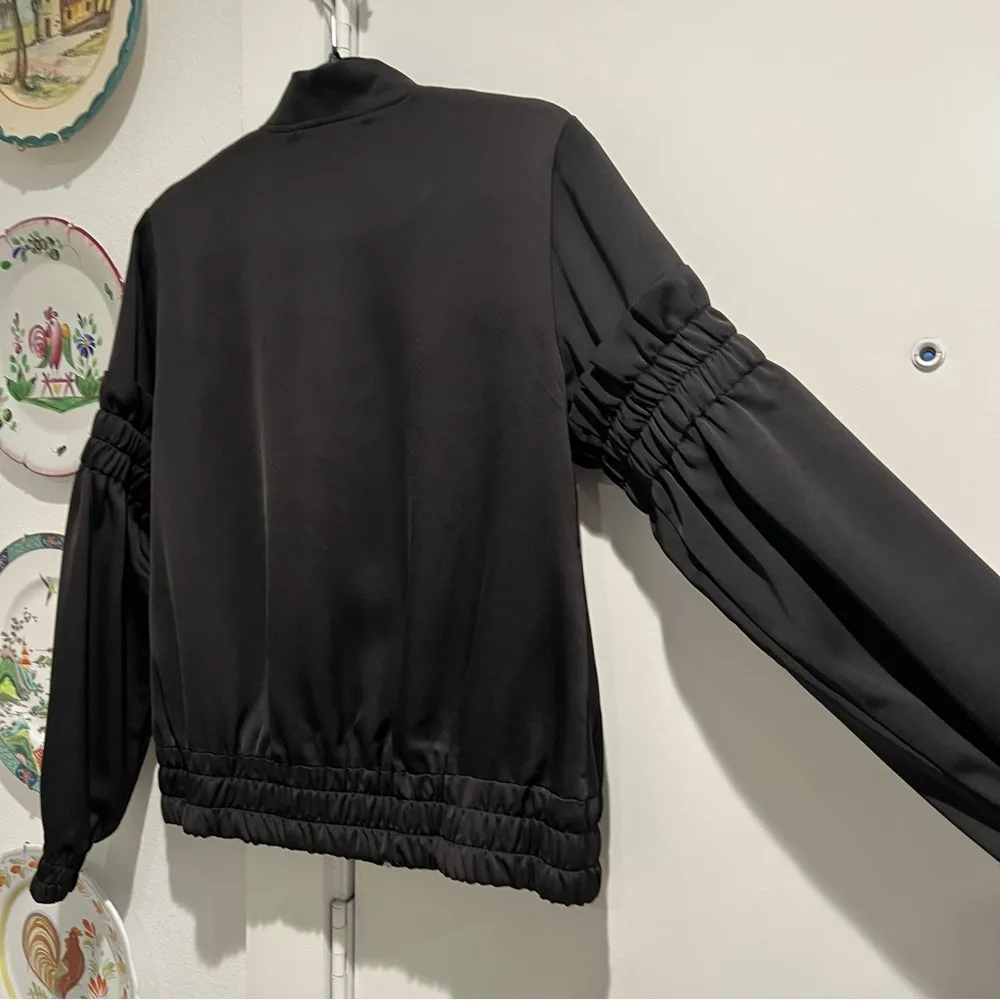 C/MEO Collective Black Bomber Jacket with Ruffle Sleeve - Image 7