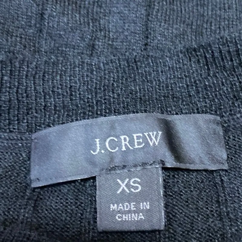 J.Crew Black Silk Cashmere Short Sleeve Ribbed Knit Crew Neck Crop Top Size XS - Image 3