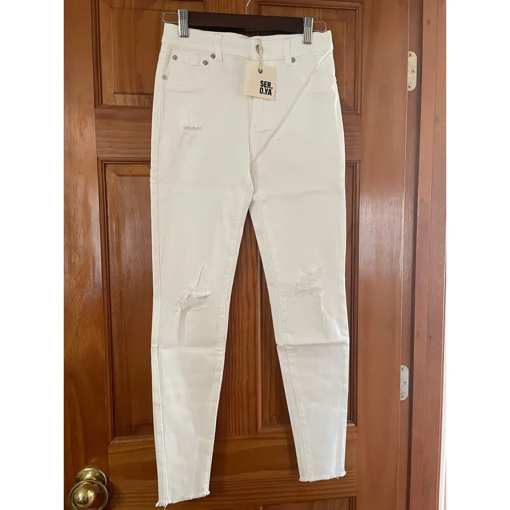 SER.O.YA Womens white Maya mid rise skinny jeans size 25 NWT - Image 2