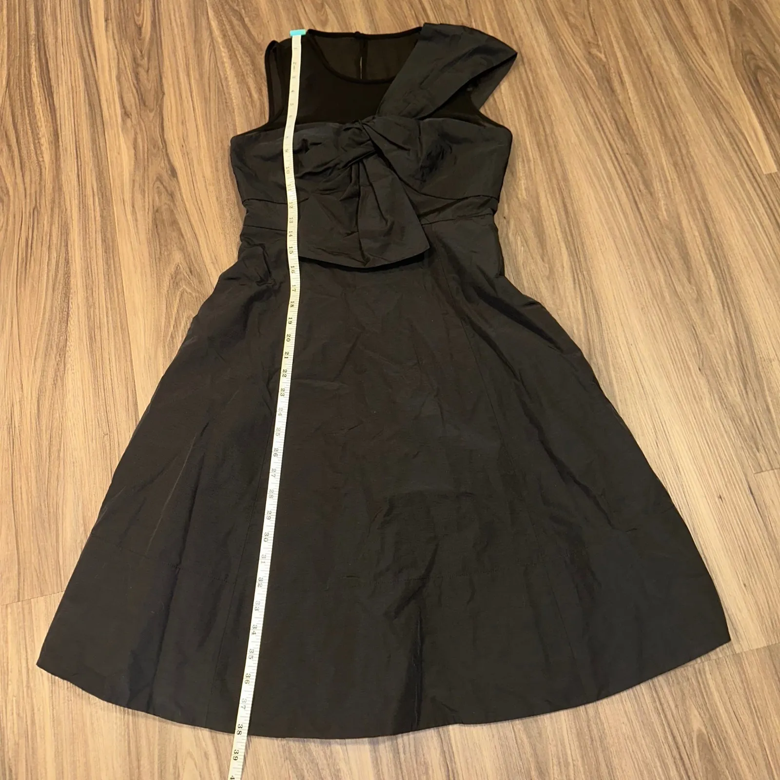 Kate Spade‎ New York Black Party Cocktail Dress Bow Sleeveless Sheer size 0 - Image 11