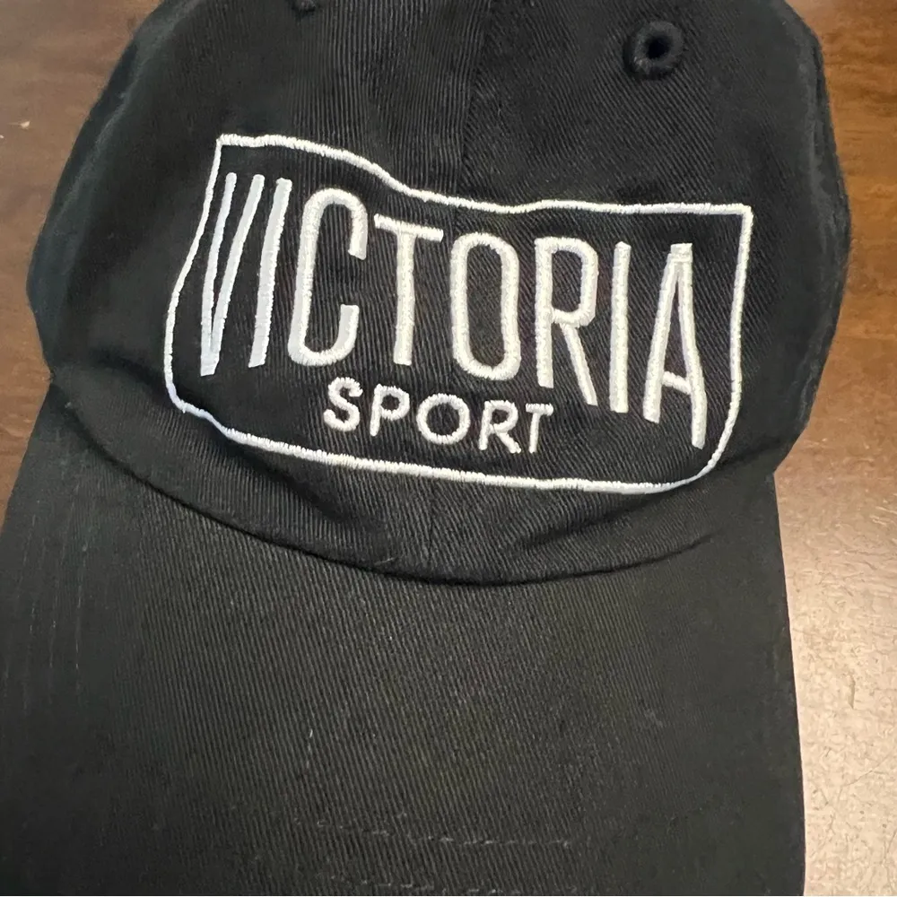 Victoria's Secret Victoria Sport Black Embroidered Baseball Hat Cap Black White - Image 4