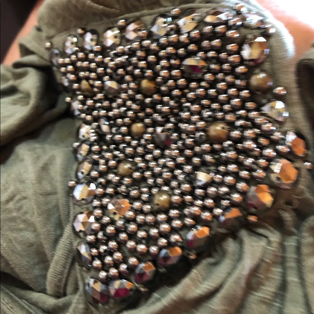 GUESS Green Lose Fit Tank Top with Sequins Small - Image 10