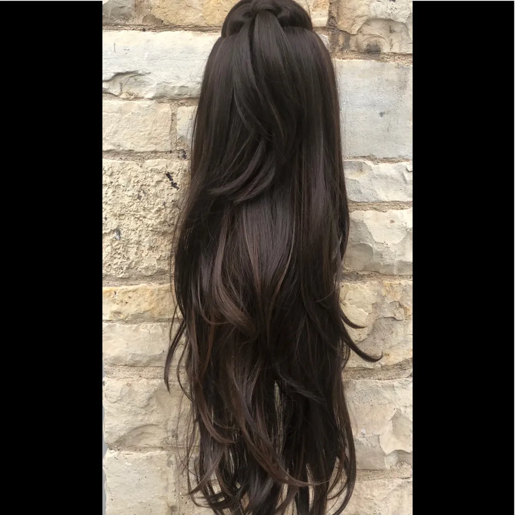 ponytail wrap Brown highlights hair pcs 2020 - Image 3