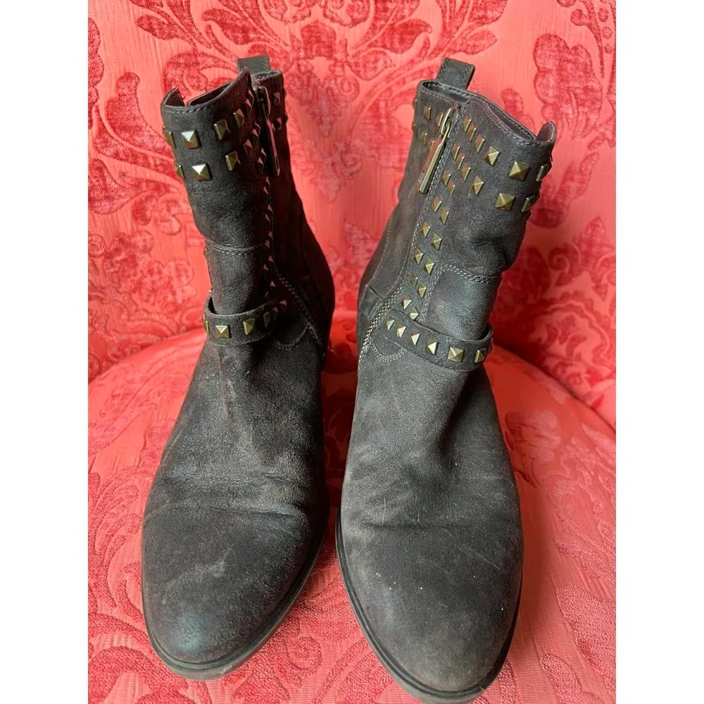 Ralph Lauren Chocolate Brown Studded Ankle Boots - Image 3