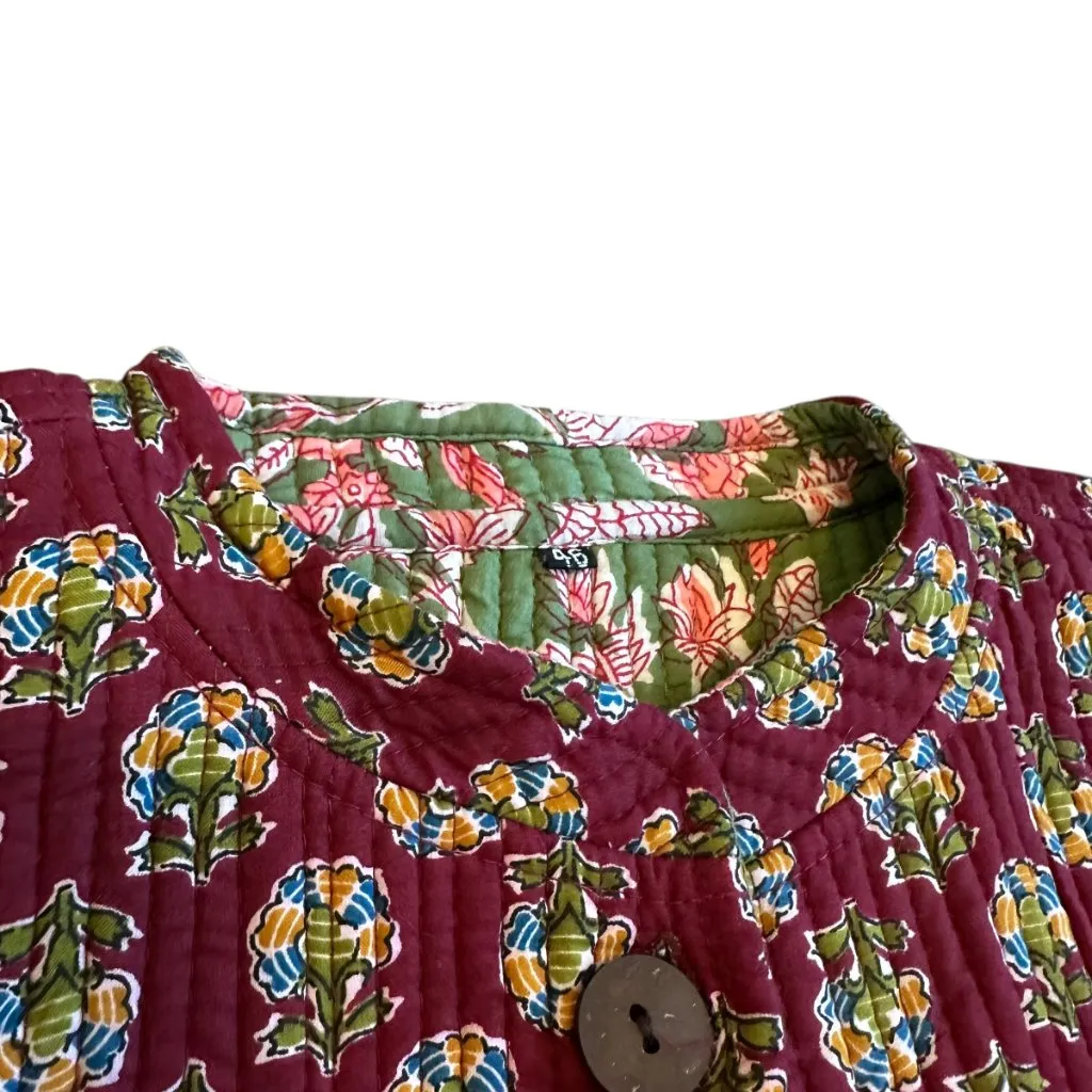 Winter Cotton Bohemian Reversible Quilted Jacket Long - Image 4