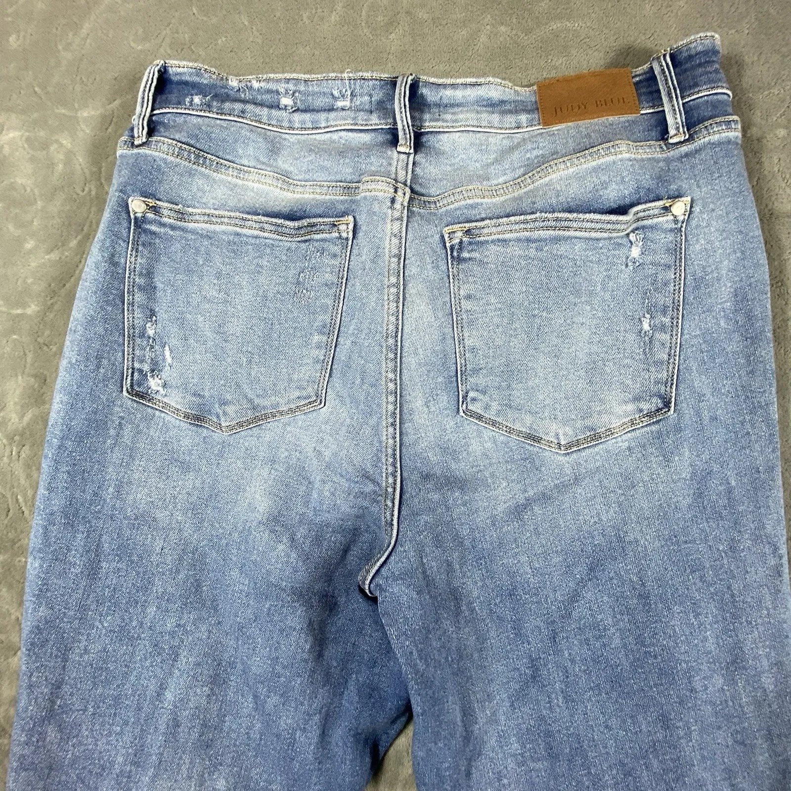 Judy Blue Jeans Women's Sz 16 Blue Denim Slim Fit Distressed Stretch Designer - Image 9