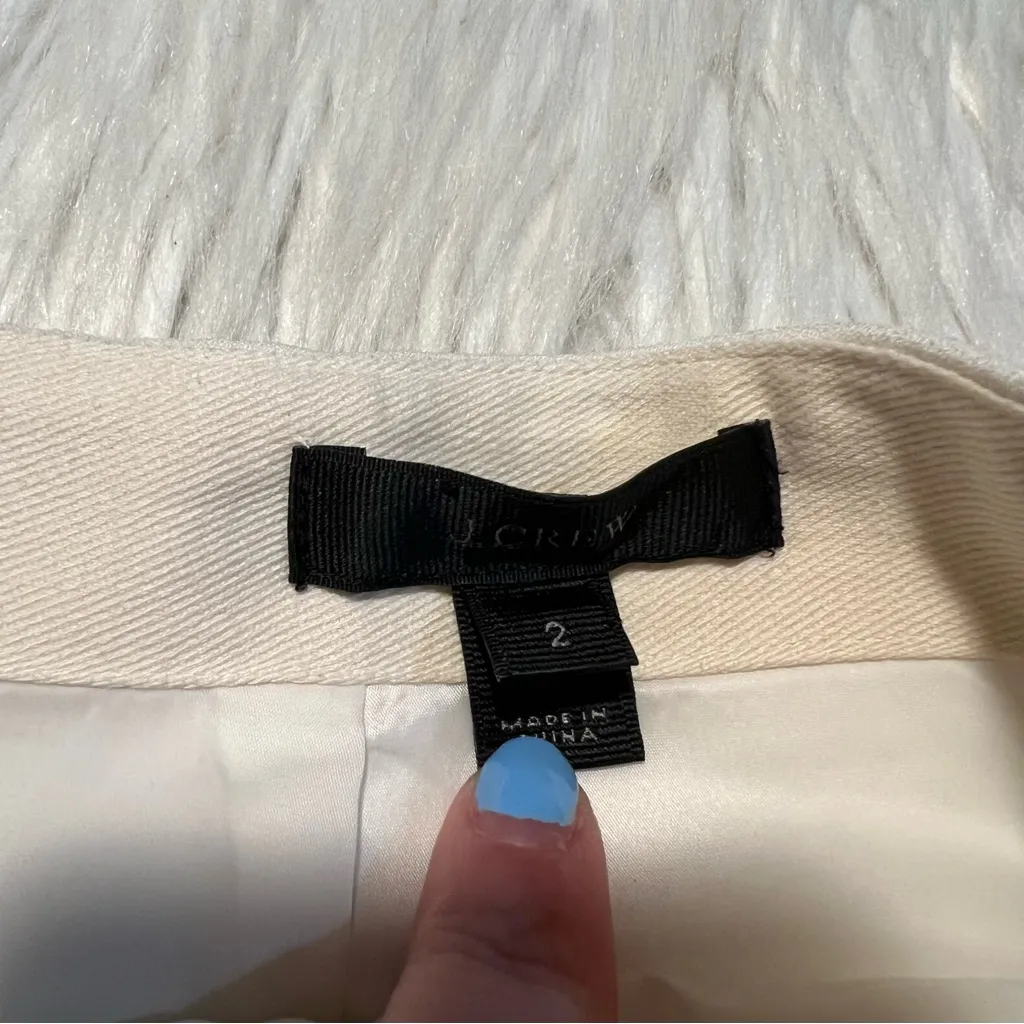 J. Crew Crossover Wrap Mini Skirt Ivory 2 - Image 7