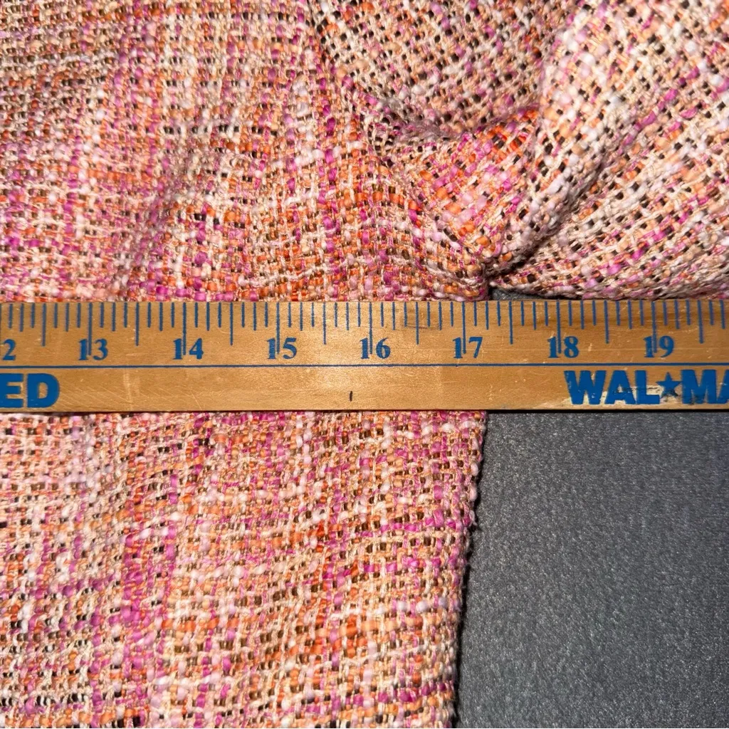 Talbots Peach Pink Multicolor Tweed Peplum Zip up Business‎ Jacket Blazer size 6 - Image 11