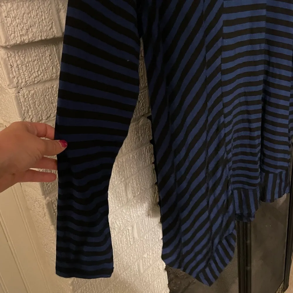 Joan Vass tunic Asymmetrical Top Blue Black XL legging top - Image 6