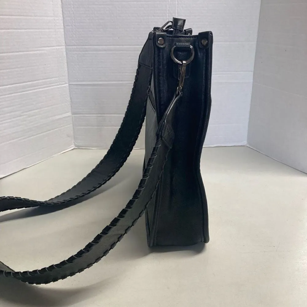 JEN & CO. Women’s Chloe Aztec Crossbody Black‎ & Cream 11X3.5X12 Fiesta Black - Image 4