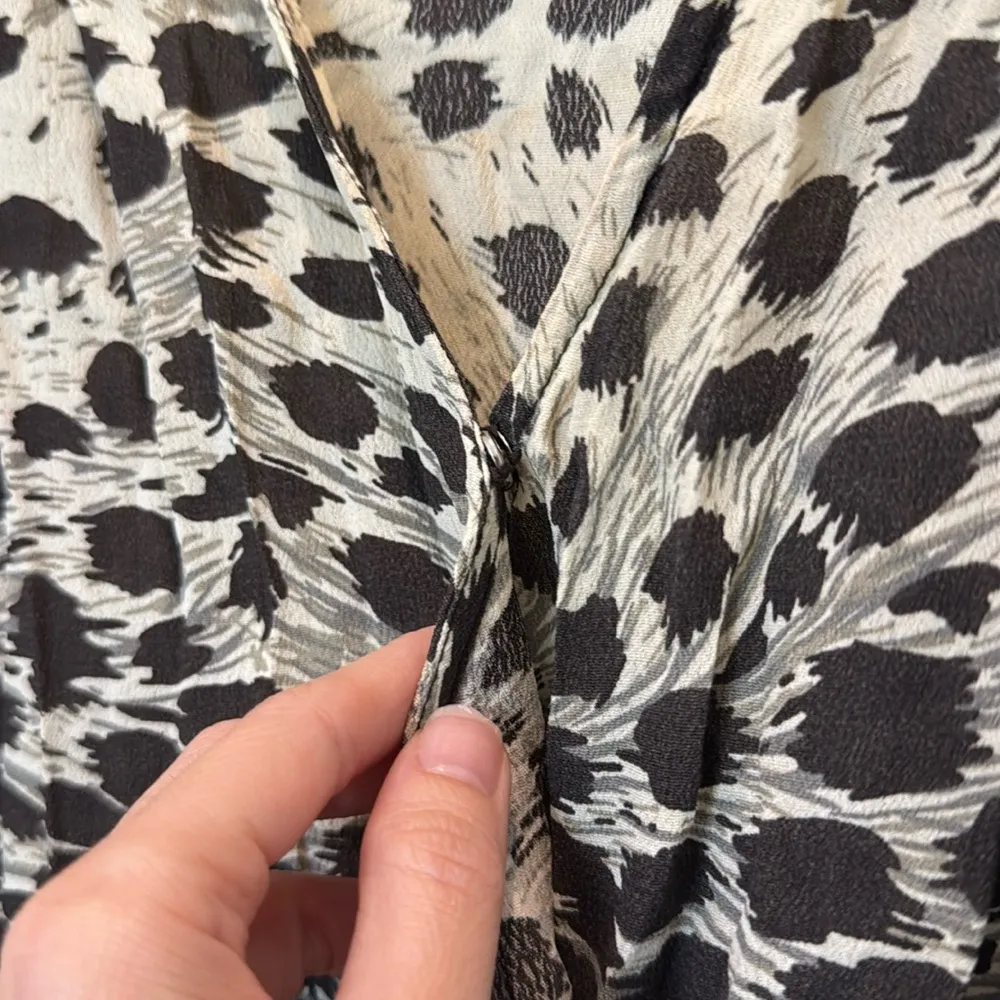 Sea New York Leo Animal Print Wrap Midi Dress Size 0 Brown - Image 7