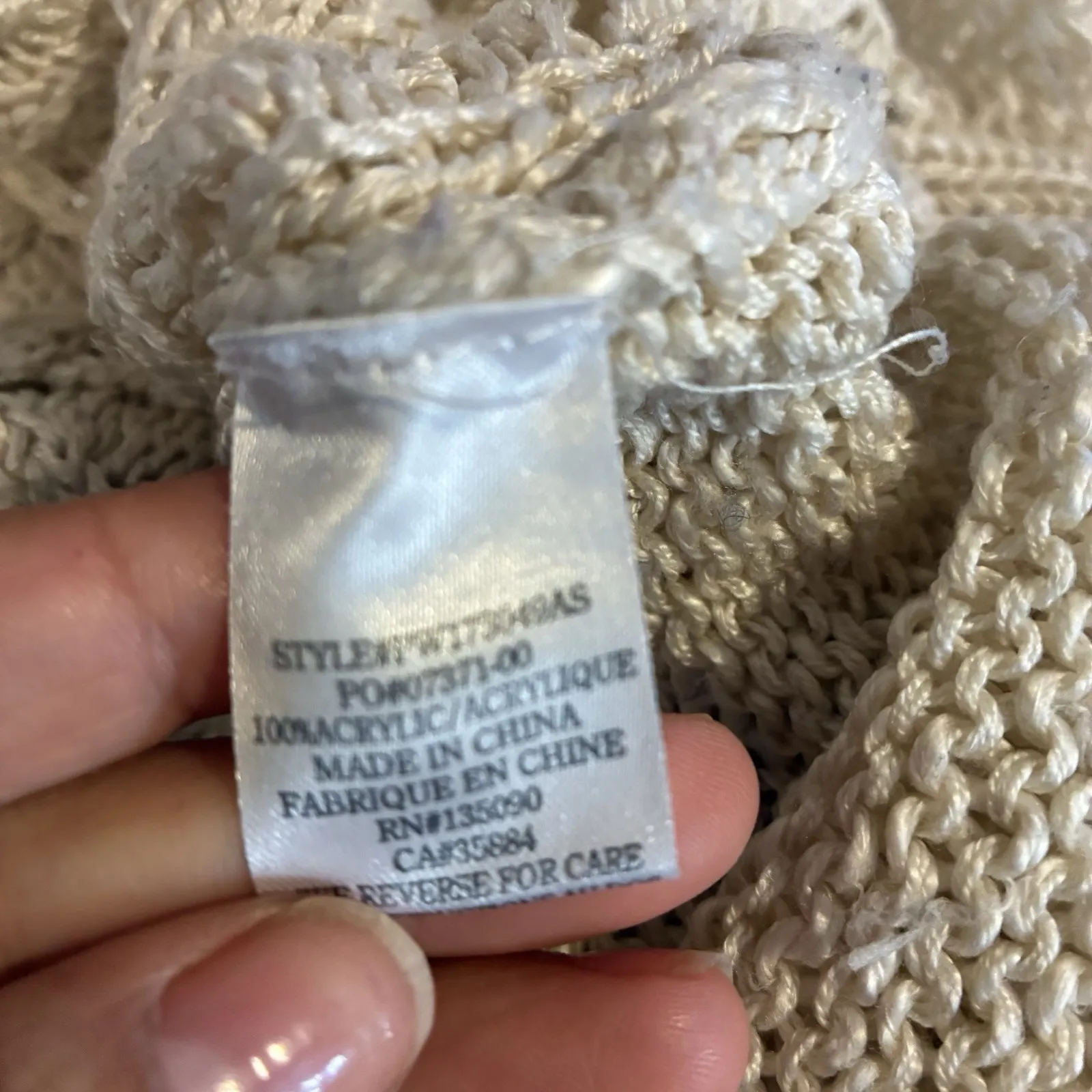 Altar'd Altered State Beige Cable‎ Knit Tunic Sweater Raw Hem Women S Boho Chic - Image 6