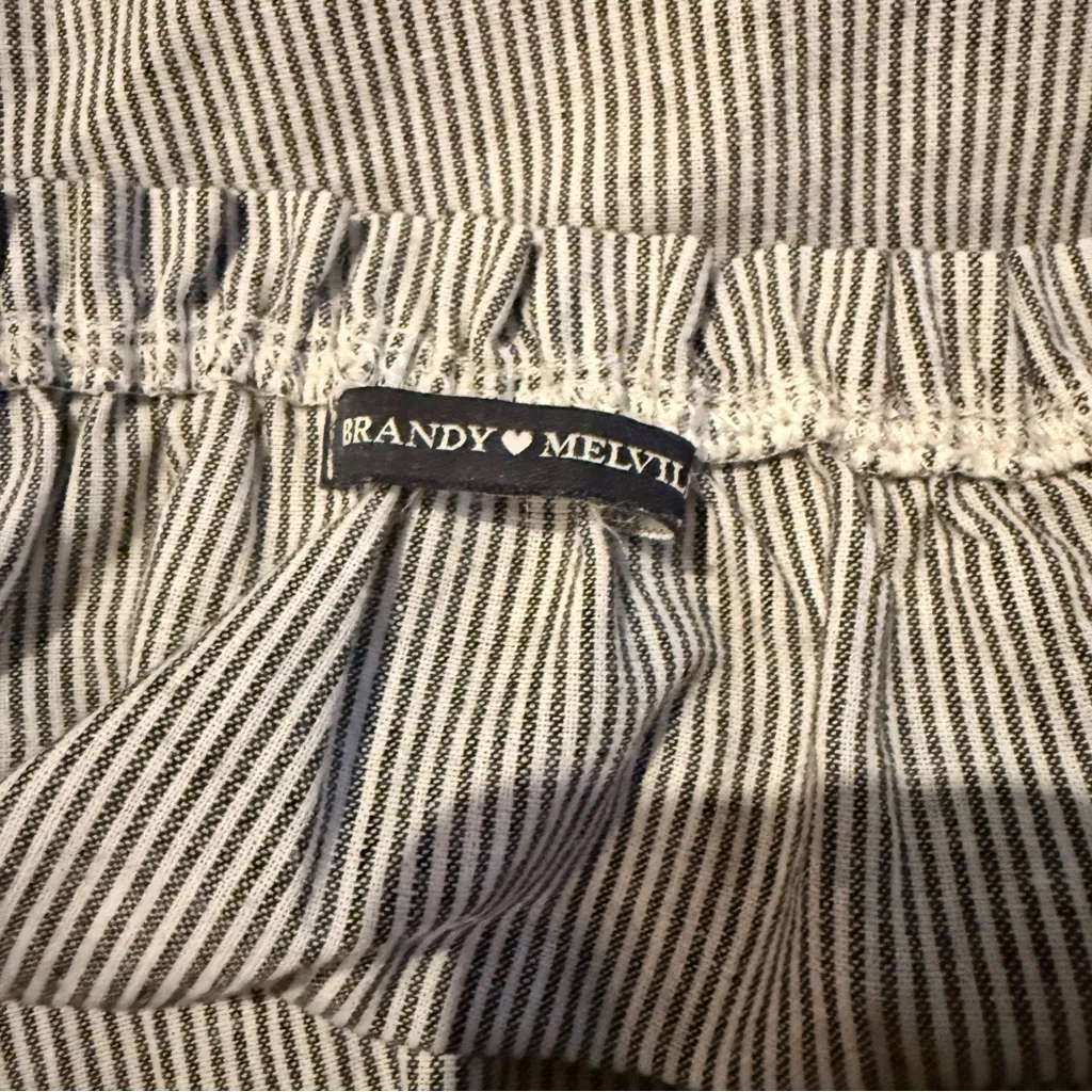 Brandy Melville Gray & White Striped‎ Off The Shoulder 3/4 Sleeve Top One Size - Image 3