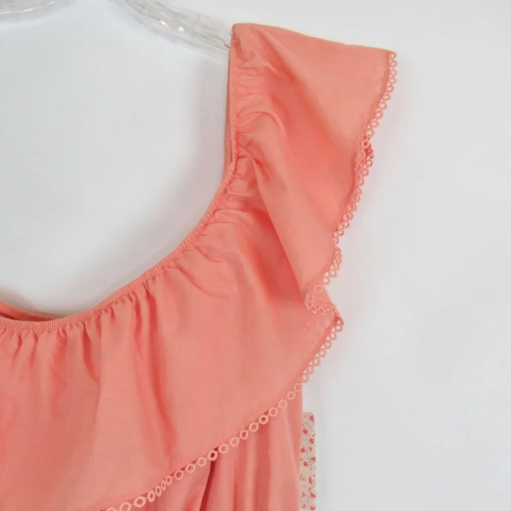 Free People Lovers Lane One-Shoulder Eyelet Minidress Women's Small NWT - Image 5