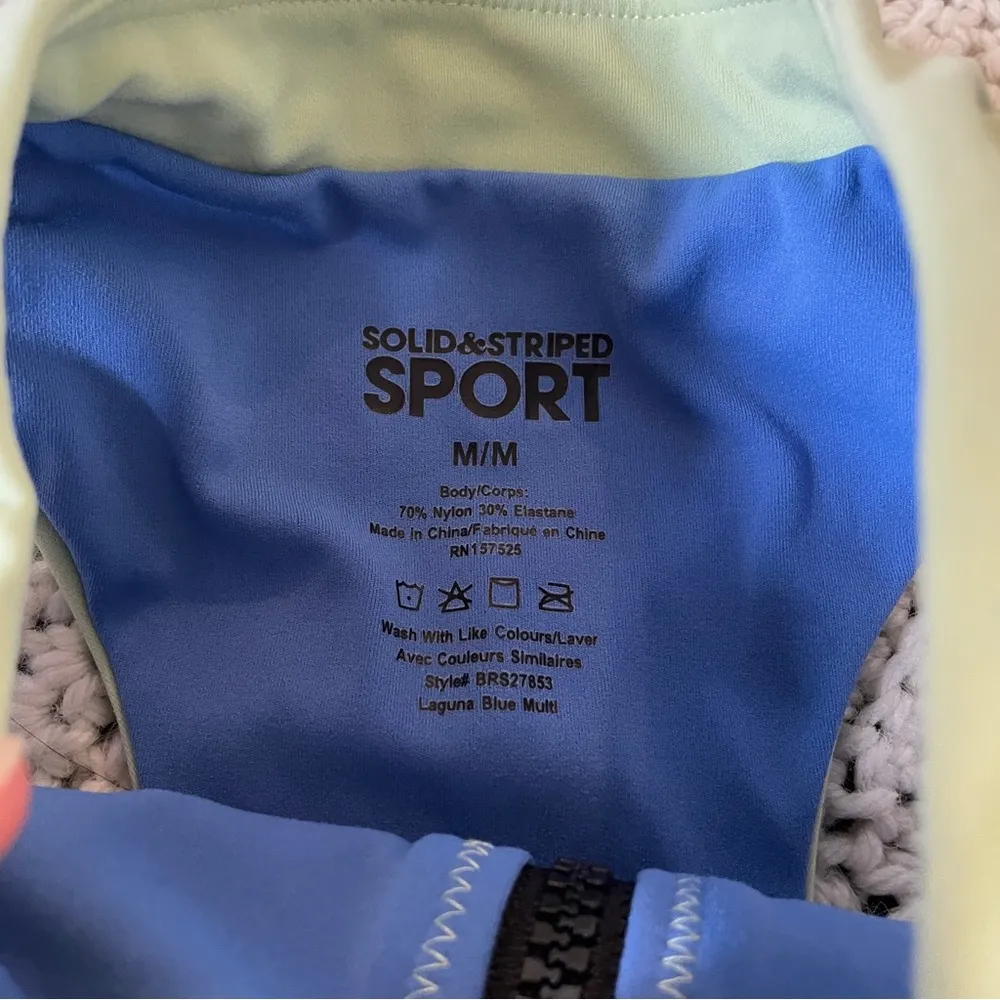 Solid & Striped Sport Trek High Neck Bra Laguna Blue Multicolor (Small) - Image 7