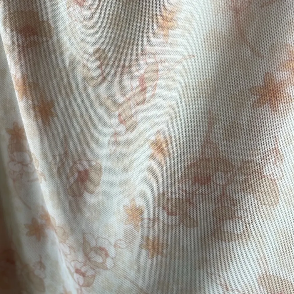 Kit + Sky Beige Floral Romantic Ruffle Blouse Tan - Image 5