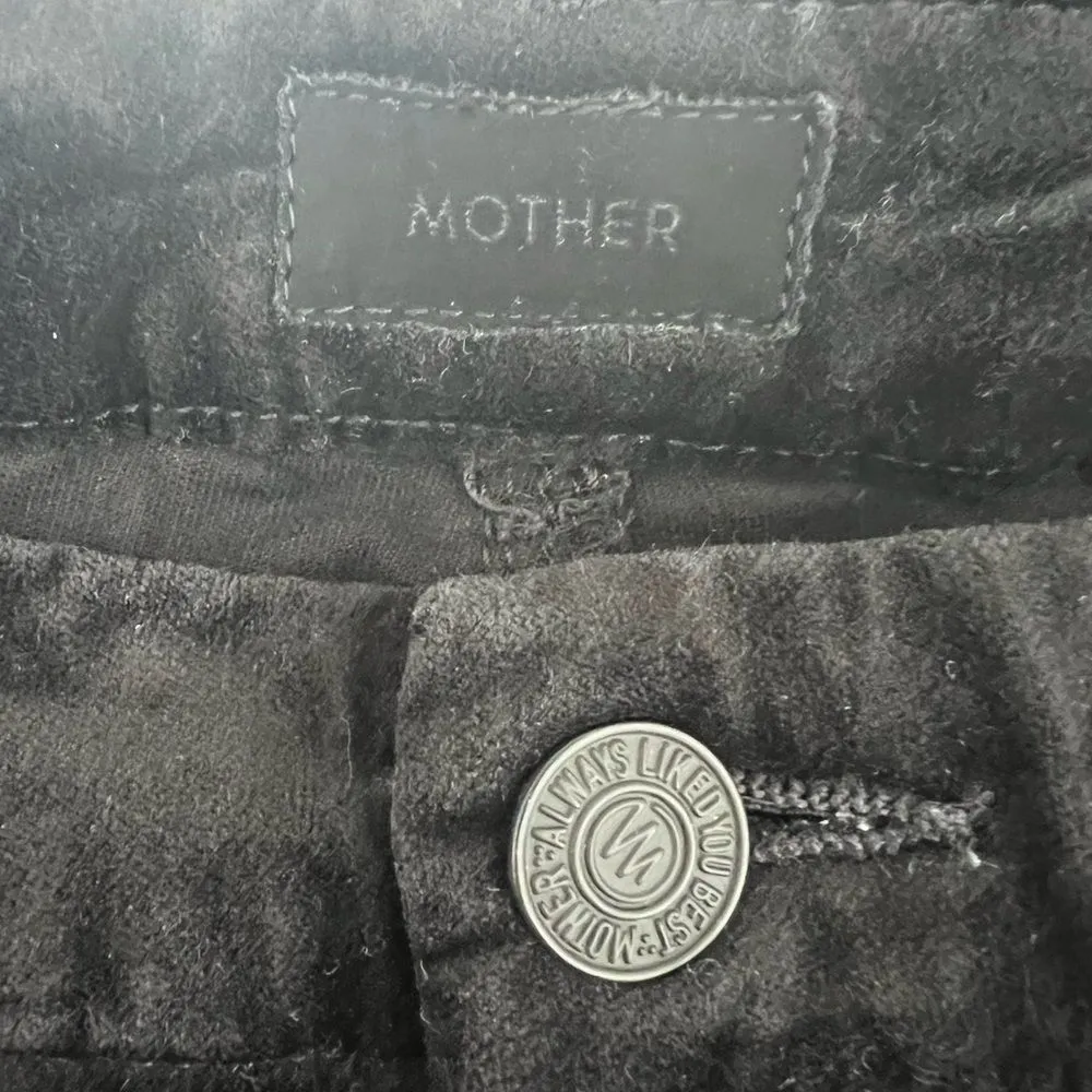 Mother High Waisted Looker Ankle Velvet Black Pants in Soft Skills Size 25 - Image 10