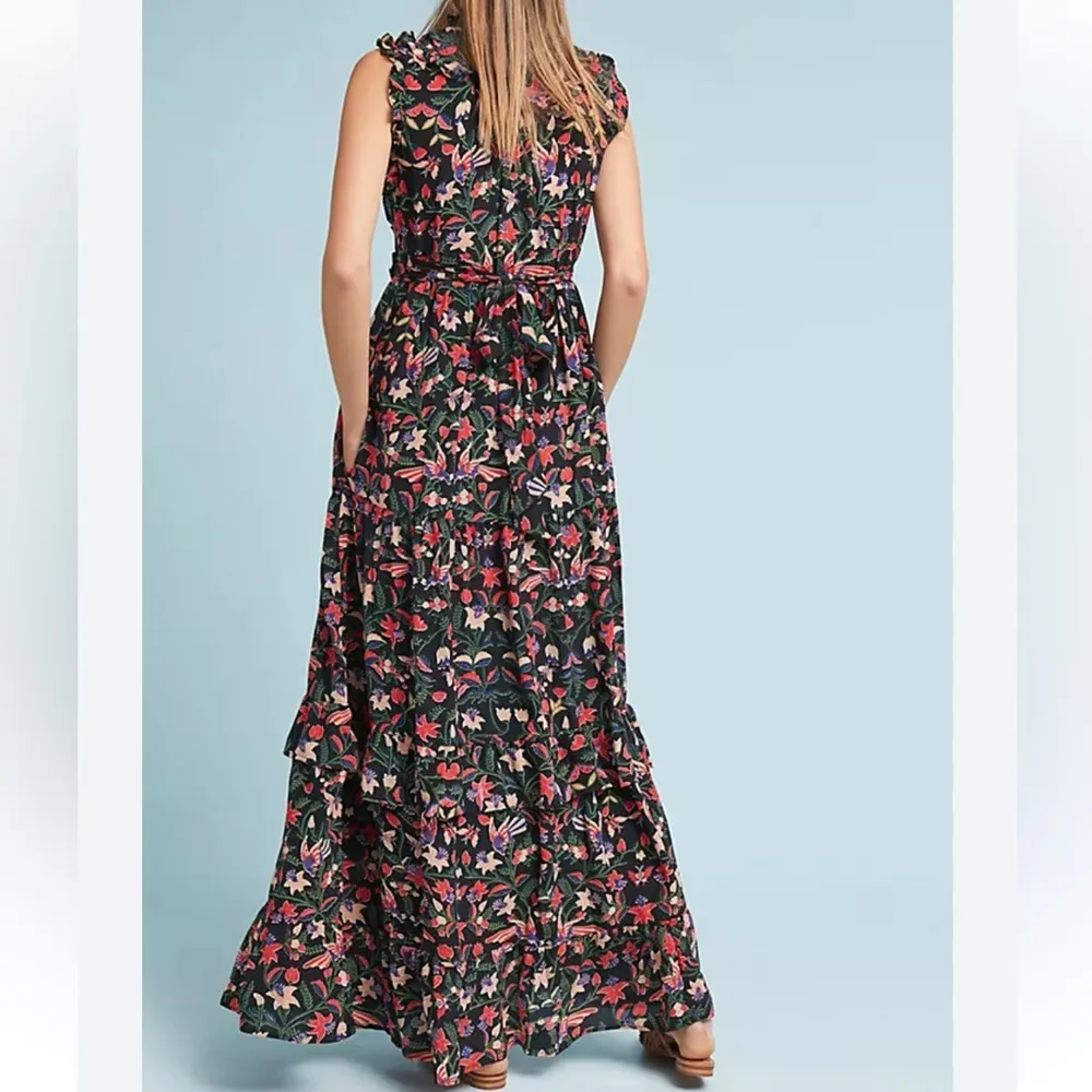 Anthropologie Banjanan Markle 100% Silk Maxi Shirtdress Dress - Image 2