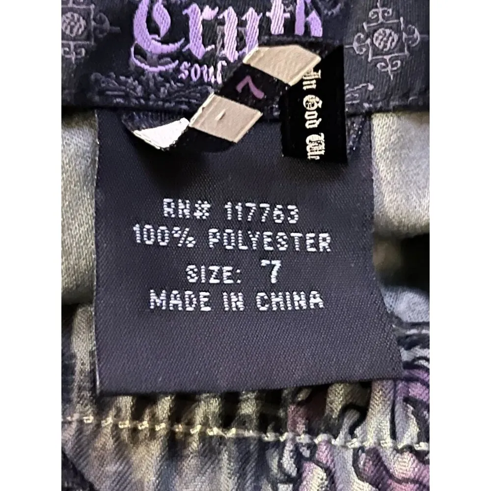 Truth Soul Armor Shorts Juniors 7 Green Black Roses Drawstring Pocket Y2K Size undefined - Image 8