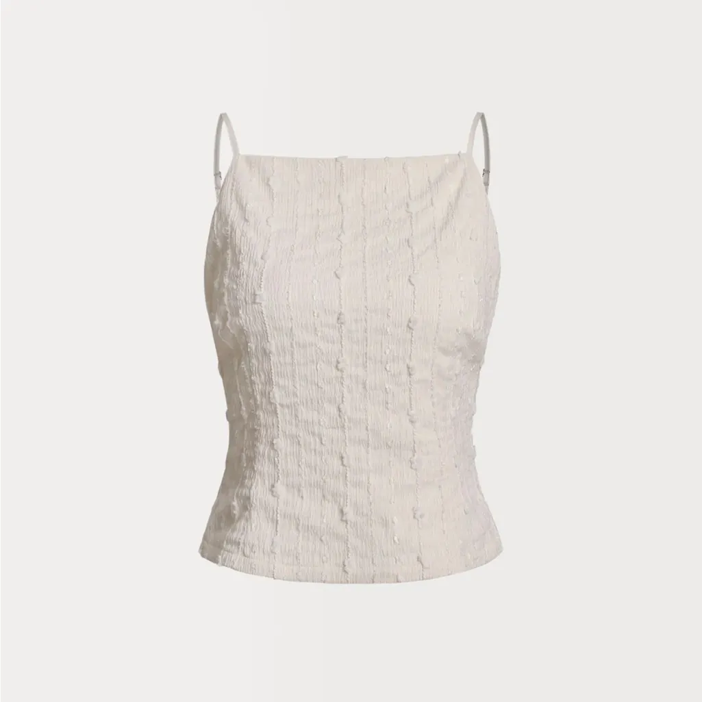 Rihoas Beige Textured Slim Cami Top - Image 5