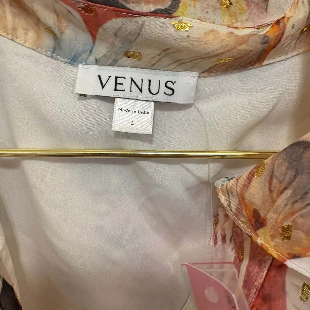 VENUS Floral Shine Detail Maxi Digital Wildflowers sheer  Dress - Image 4