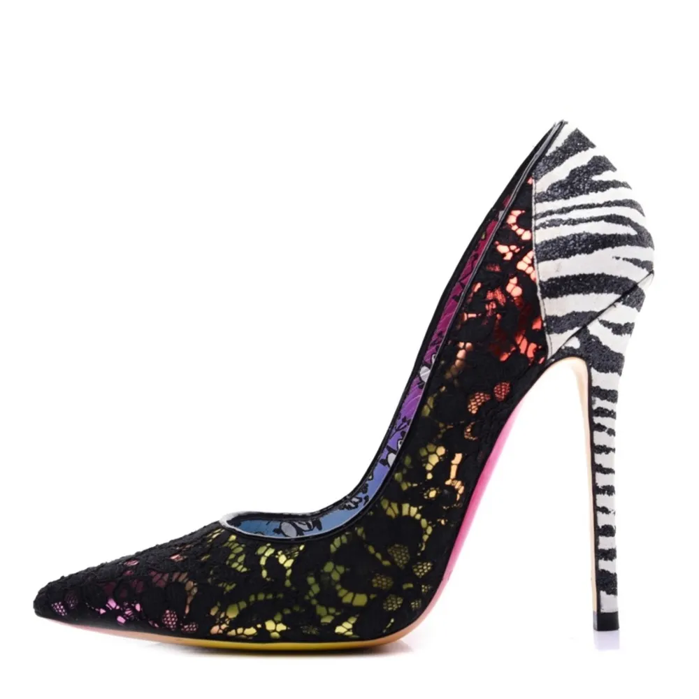 Jimmy Choo by Rob Pruitt Anouk Lace Pumps Size 38 - Image 2