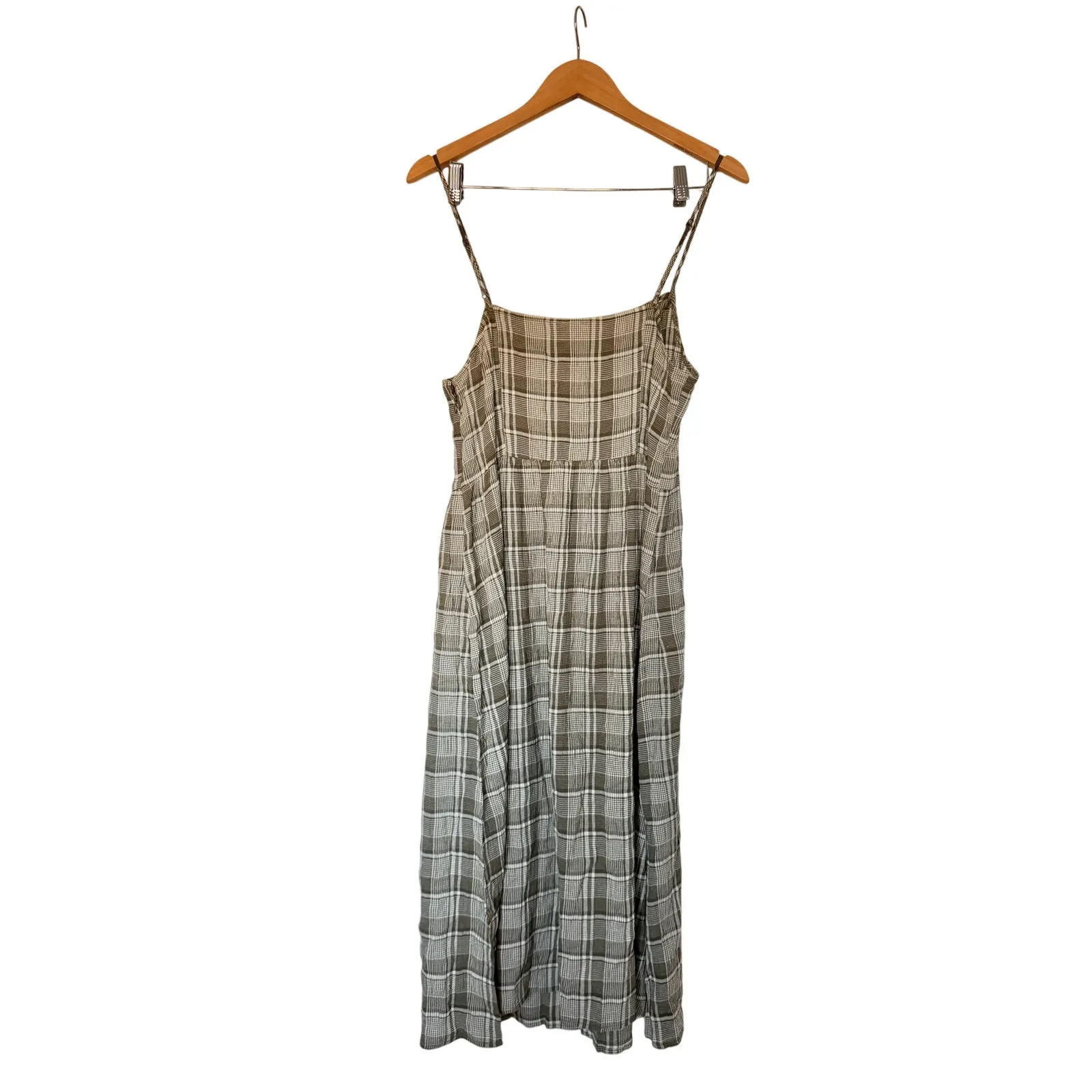 Melrose & Market Plaid Midi Sundress A-line Green Size Medium NEW - Image 3