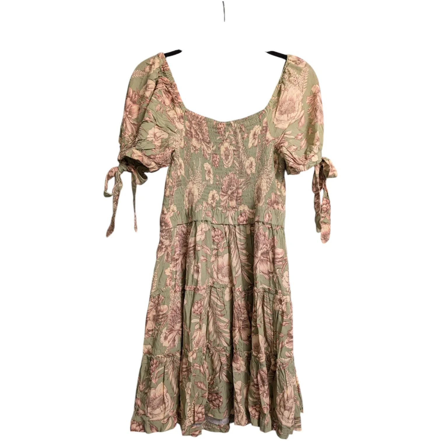 Agua Bendita x Target Multicolor Green Floral Short Sleeves Bohemian Dress M - Image 5