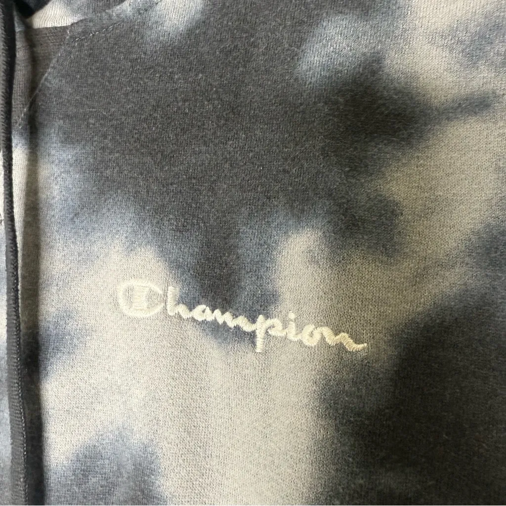 Champion Tie-Dye Pullover Hoodie Blue Women’s Large - Image 4