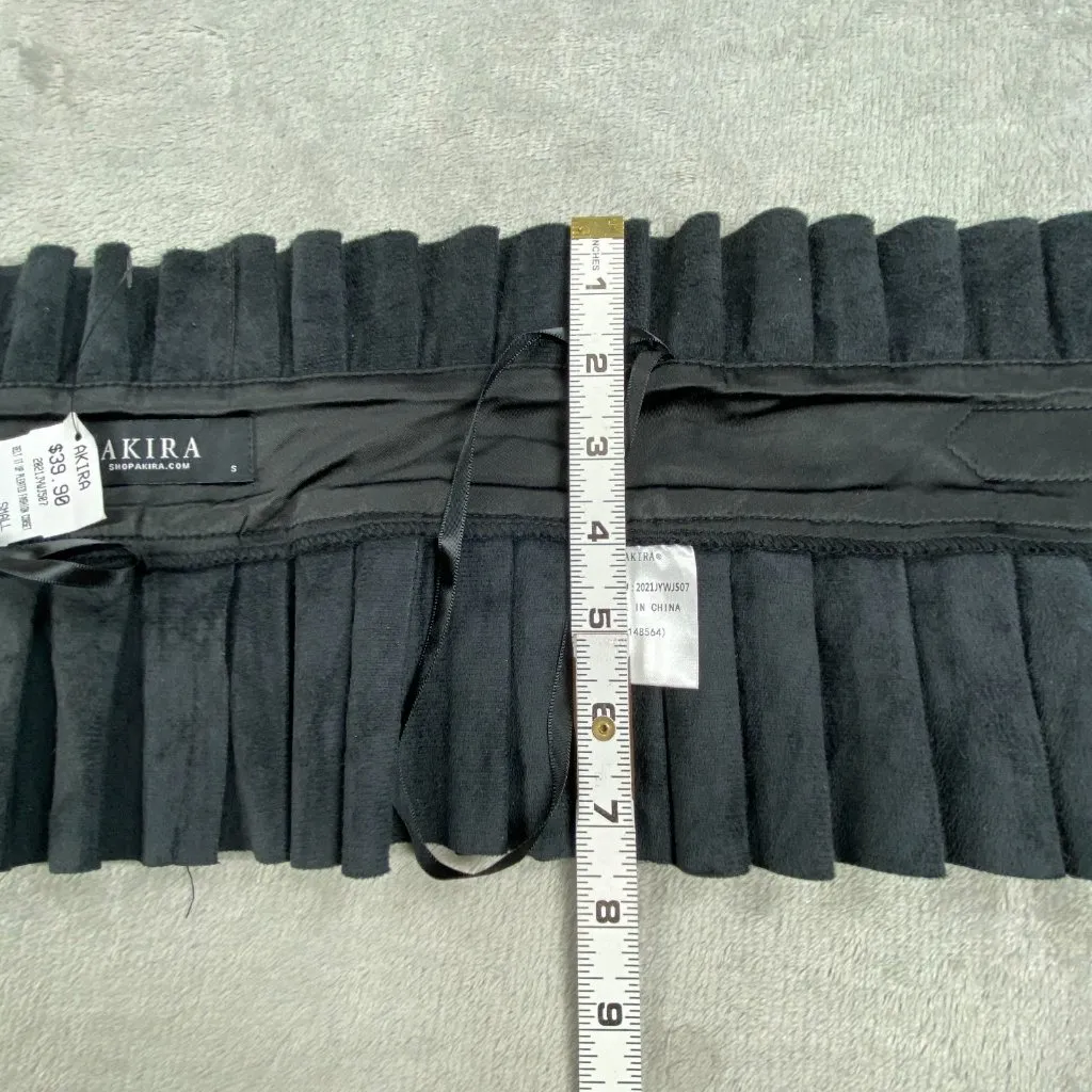 Akira Fashion Corset Womens S Black Faux Leather Belt It Up Pleated Adjustable - Image 7