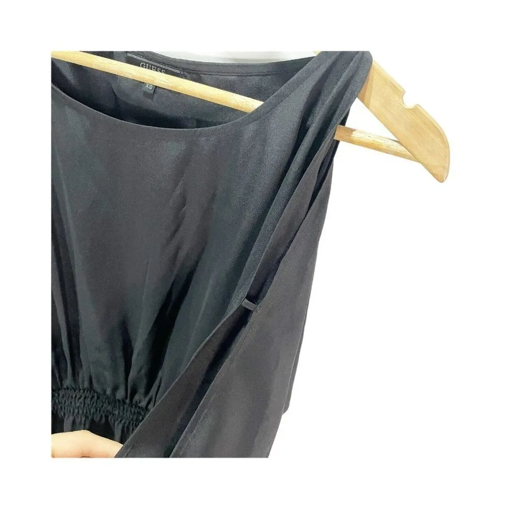 Guess Womens Black Long Sleeved Fringe Mini Dress Sz XS Cut Out Sleeved A-line - Image 6