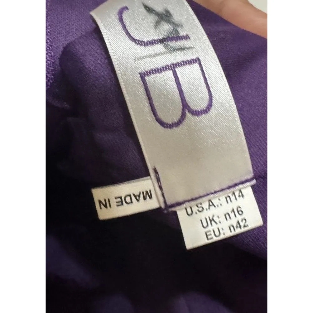 Chic GB Purple Charlotte Chiffon Maxi‎ Dress Sz14 Wedding Party Boho Sweet Cute - Image 4