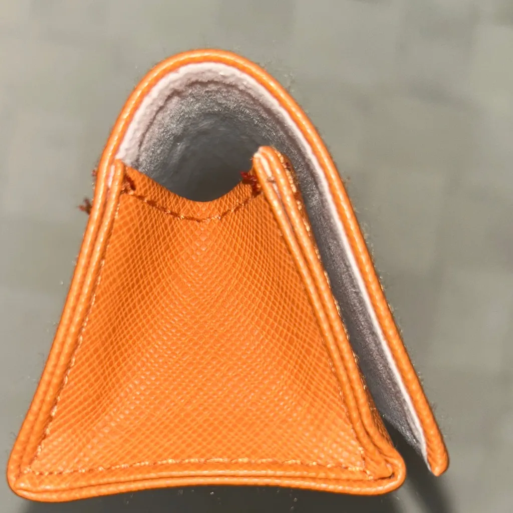 Tory Burch Orange Eyeglass Case with Logo Accent - Image 4