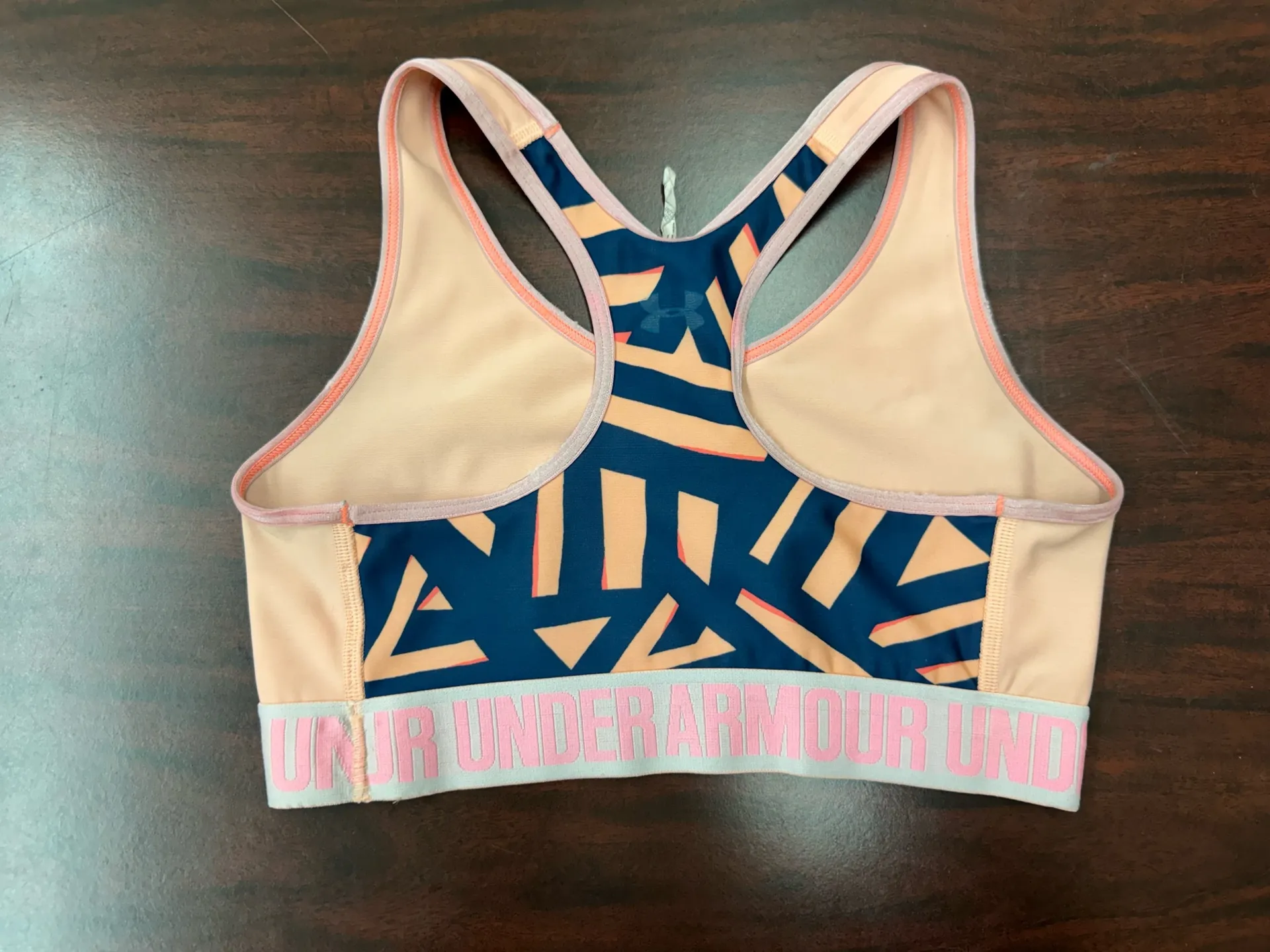 Under Armour Compression Peach Colored Sports Bra Size Small - Image 2