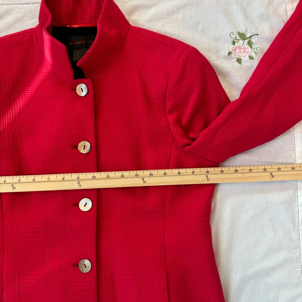 Red Nina McLemore jacket size 4 - Image 6