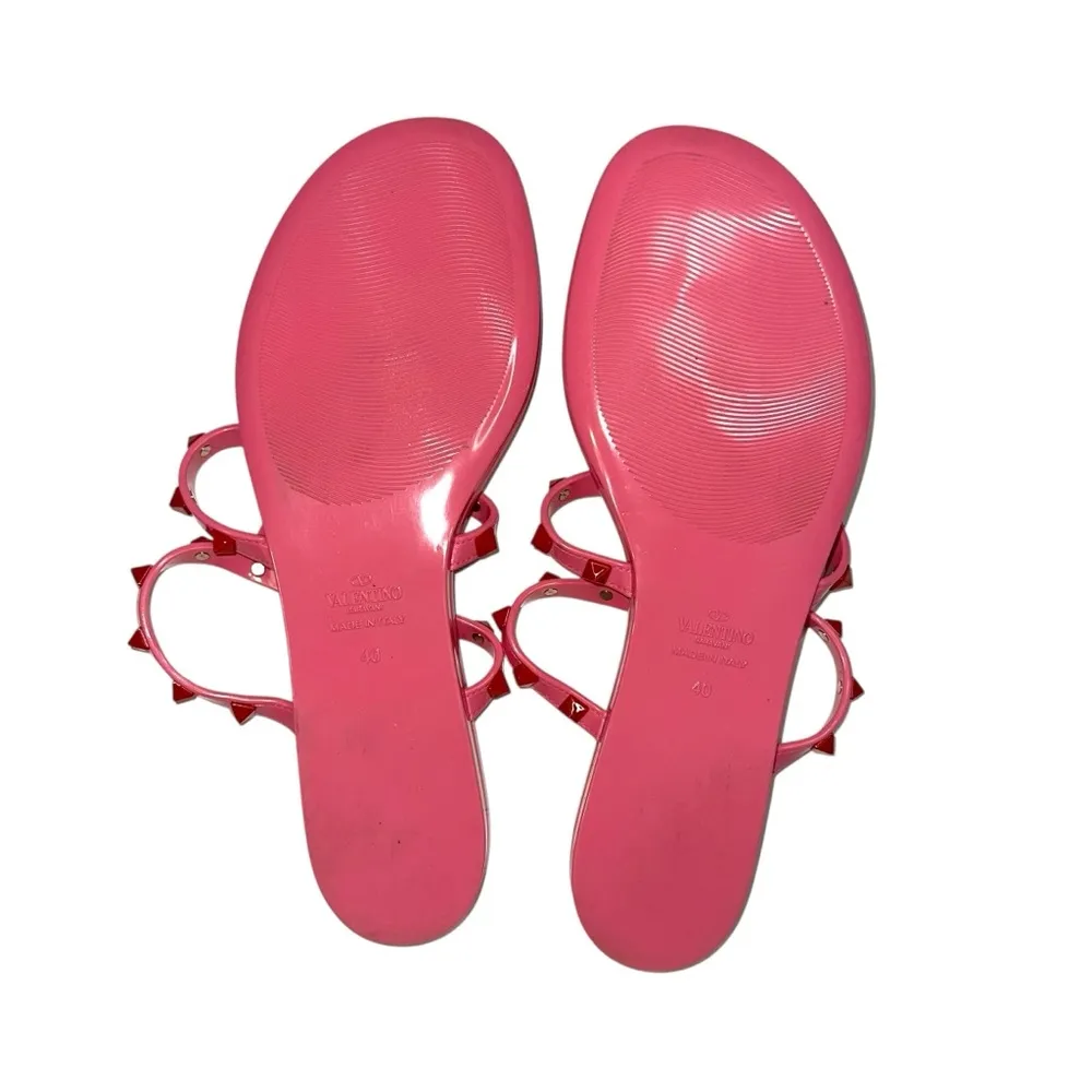 Valentino Garavani Rockstud Pink Jelly PVC Sandals 40 US 9.5 - Image 4