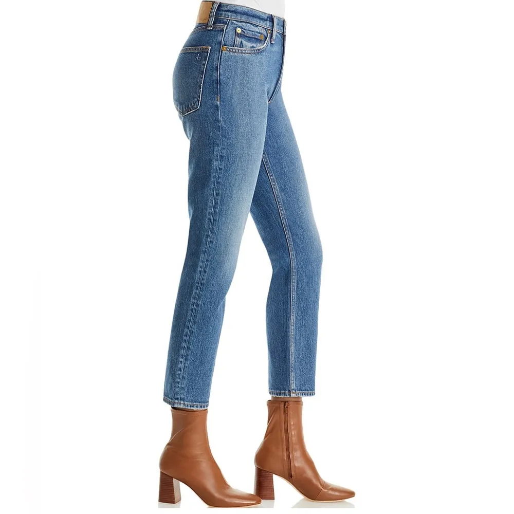 Rag & Bone Nina High-Rise Ankle Slim Straight Cigarette Jeans, Size 33 New w/Tag - Image 2