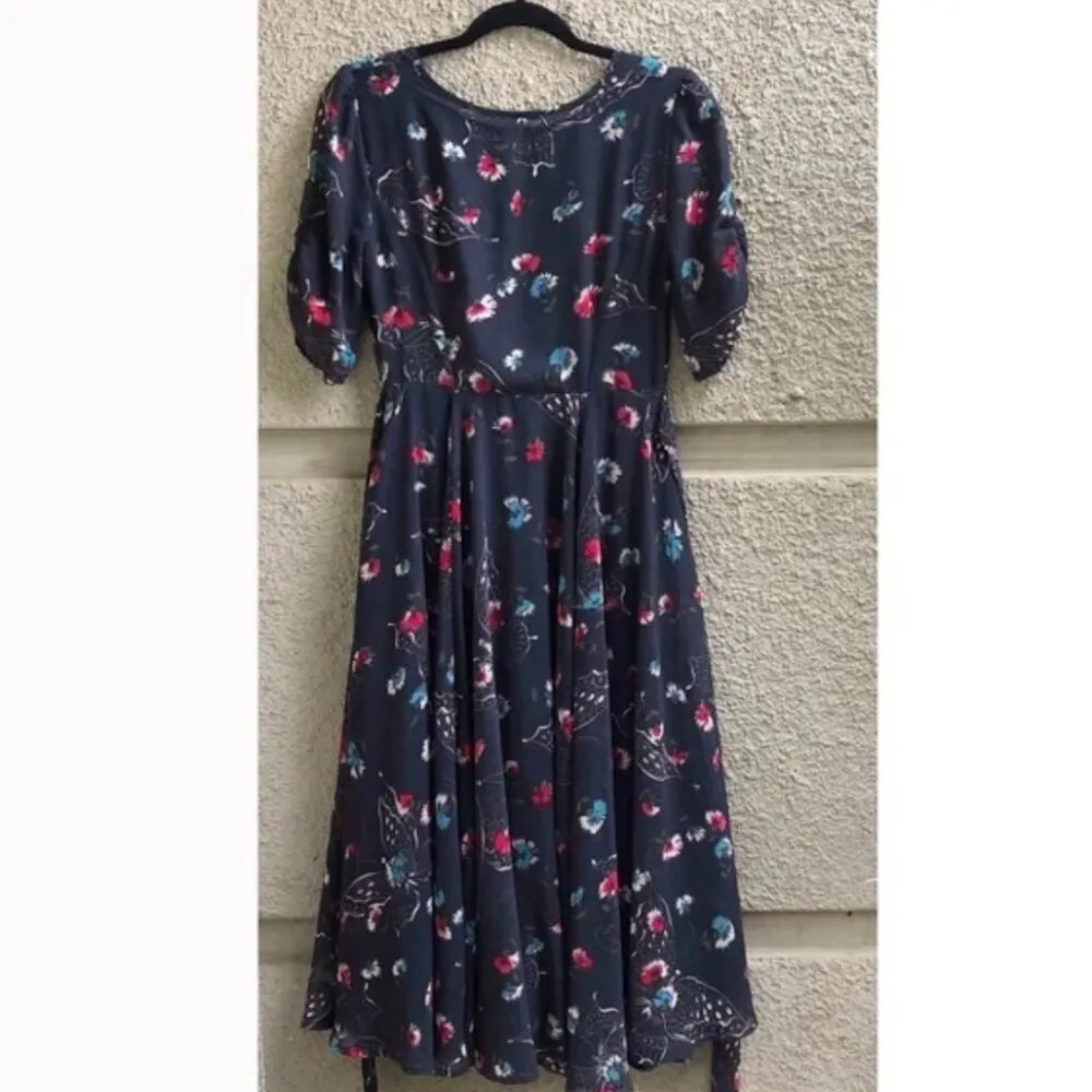 Free People Bonnie Midi Dress 6 Butterfly Floral Coquette Cottagecore Boho - Image 10