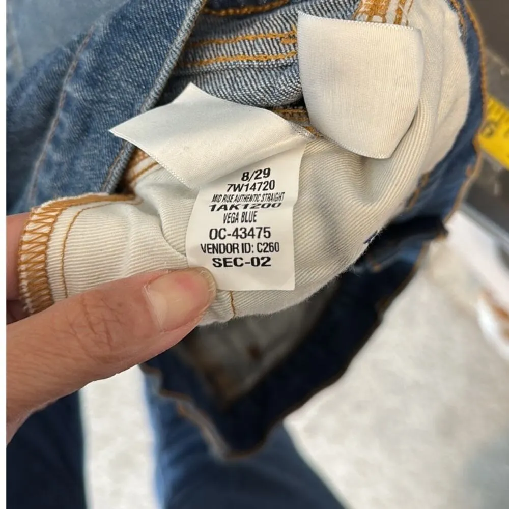 Lucky Brand Jeans Womens 8/29 Mid Rise Authentic Straight sparkly tuxedo line - Image 11