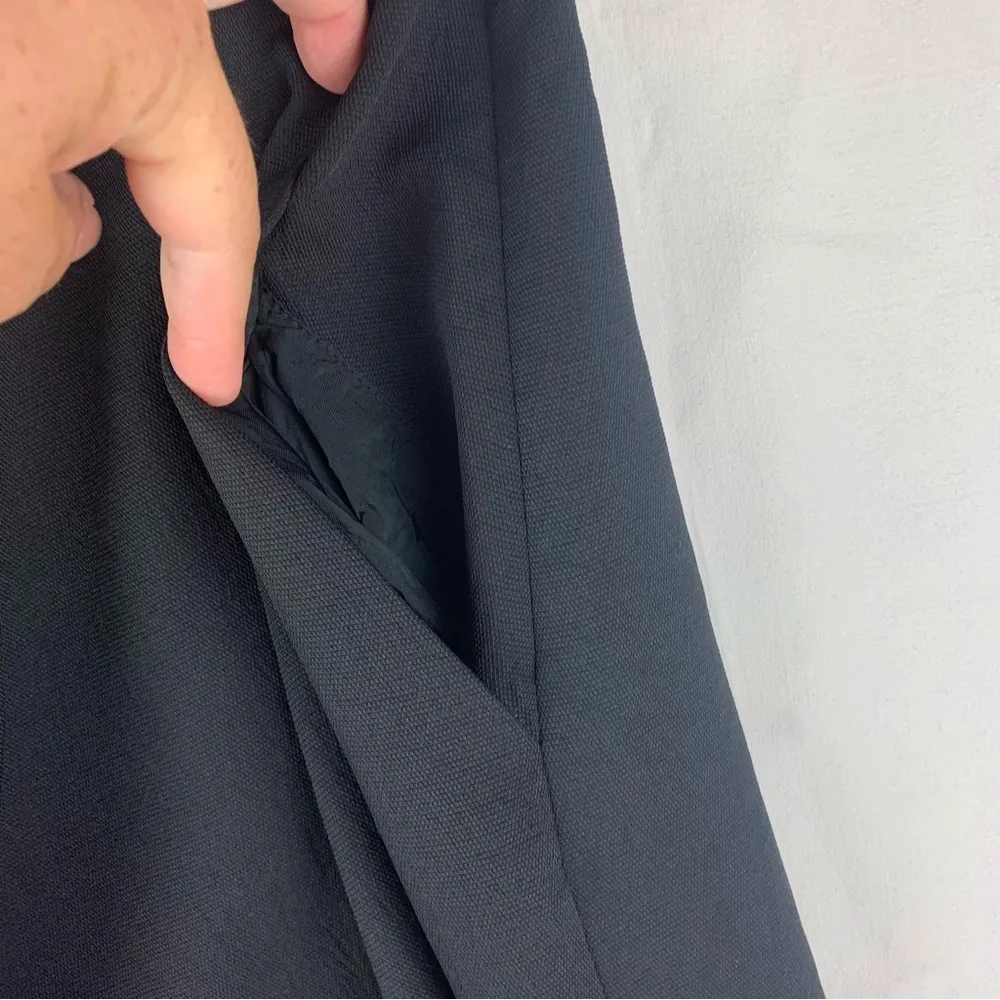 Babaton size 10 medium Black Sheath textured Dress V-Neck business casual - Image 5