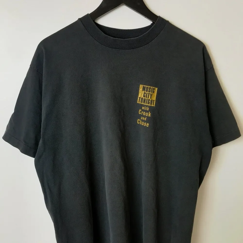 Distressed Music City Tonight Crook & Chase Crew Graphic Tee Vintage 90s Unisex - Image 4