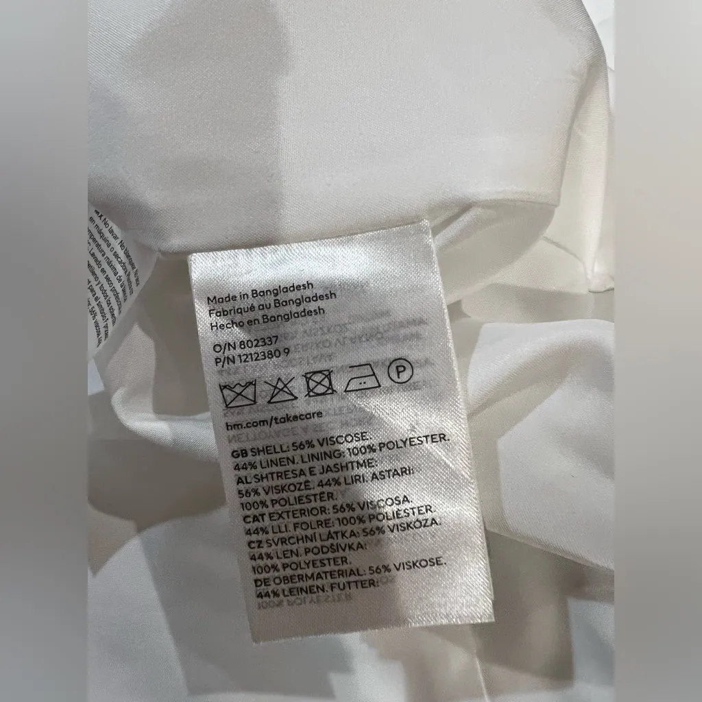 H & M LINEN-BLEND BLAZER DRESS Size X-Small NWT Missing the belt. - Image 10